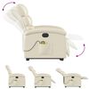 vidaXL Electric Stand up Massage Recliner Chair Cream Faux Leather