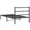 vidaXL Metal Bed Frame without Mattress with Headboard Black 100x200cm