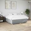 vidaXL Bed Frame without Mattress Light Grey King Fabric