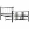 vidaXL Metal Bed Frame without Mattress with Footboard Black 100x190cm