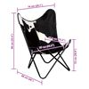 vidaXL Butterfly Chair Black and White Real Cowhide Leather