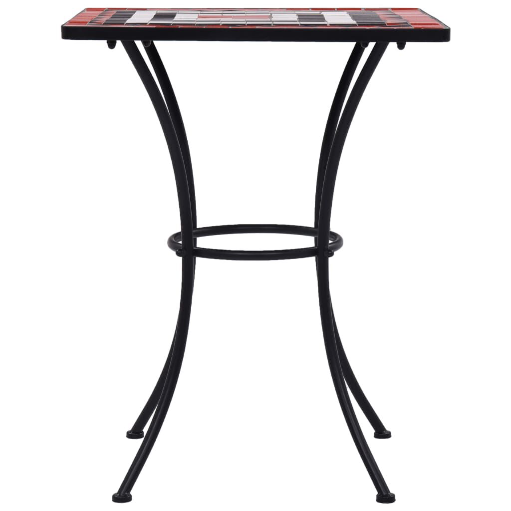 vidaXL Mosaic Bistro Table Terracotta and White 60 cm Ceramic