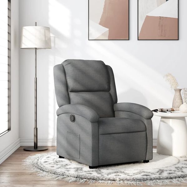 vidaXL Recliner Chair Dark Grey Fabric