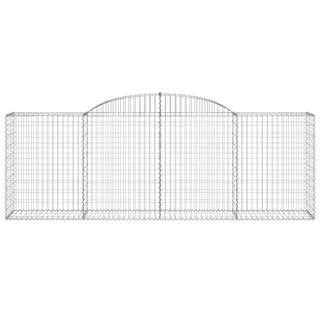 vidaXL Arched Gabion Baskets 7 pcs 300x50x100/120 cm Galvanised Iron