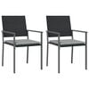 vidaXL 3 Piece Garden Dining Set with Cushions Poly Rattan and Steel