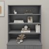 vidaXL Top for Highboard HAMAR Dark Grey 90x30x100cm Solid Wood Pine