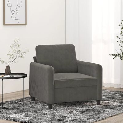 vidaXL Sofa Chair Dark Grey 60 cm Velvet