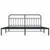 vidaXL Metal Bed Frame without Mattress with Headboard Black 193x203cm