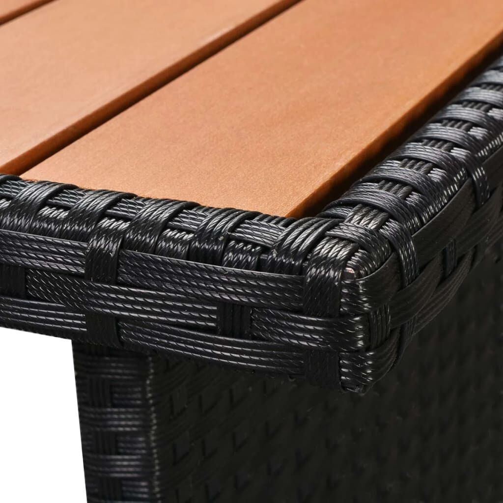 vidaXL 5 Piece Garden Lounge Set with Cushions Poly Rattan Black