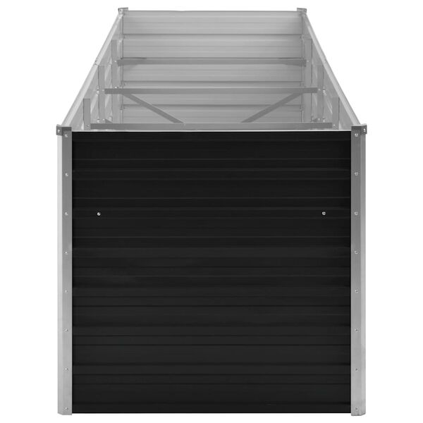 vidaXL Garden Raised Bed Anthracite 320x80x77 cm Galvanised Steel