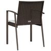vidaXL Garden Chairs with Cushions 2 pcs Brown 56.5x57x83 cm Poly Rattan