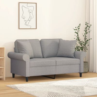 vidaXL Throw Pillows 2 pcs Light Grey 40x40 cm Fabric