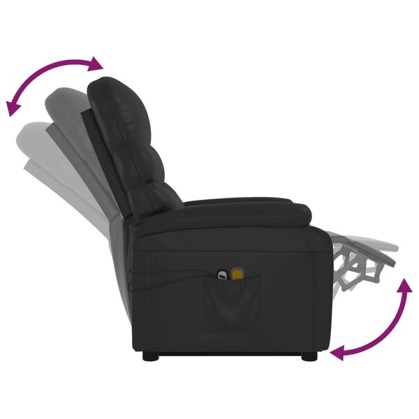 vidaXL Stand up Massage Chair Black Faux Leather