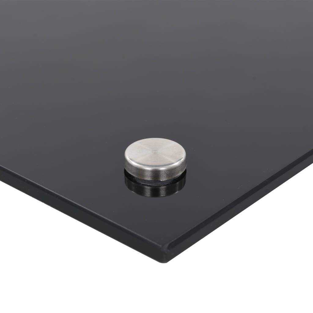 vidaXL Kitchen Backsplash Black 90 x 60 cm Tempered Glass