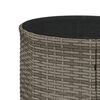 vidaXL Garden Sofa with Table and Cushions Half-Round Grey Poly Rattan