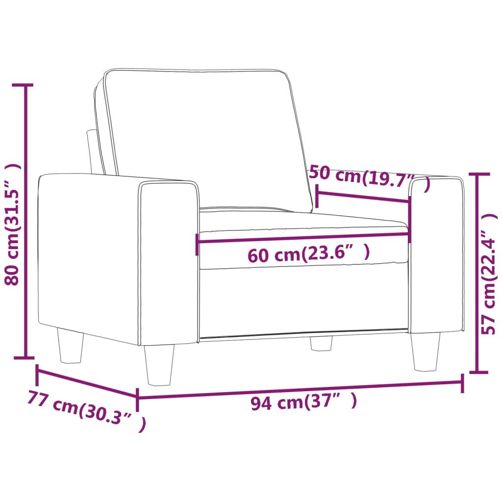 vidaXL Sofa Chair Black 60 cm Fabric