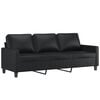 vidaXL 4 Piece Sofa Set with Cushions Black Faux Leather