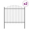 vidaXL Garden Fence 2 pcs Grey 170 x 190 cm Powder-Coated Steel