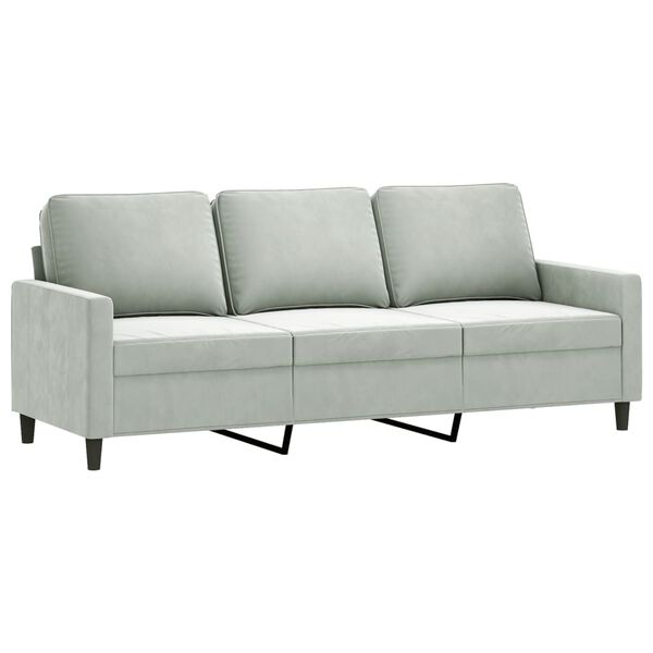 vidaXL 2 Piece Sofa Set with Cushions Light Grey Velvet