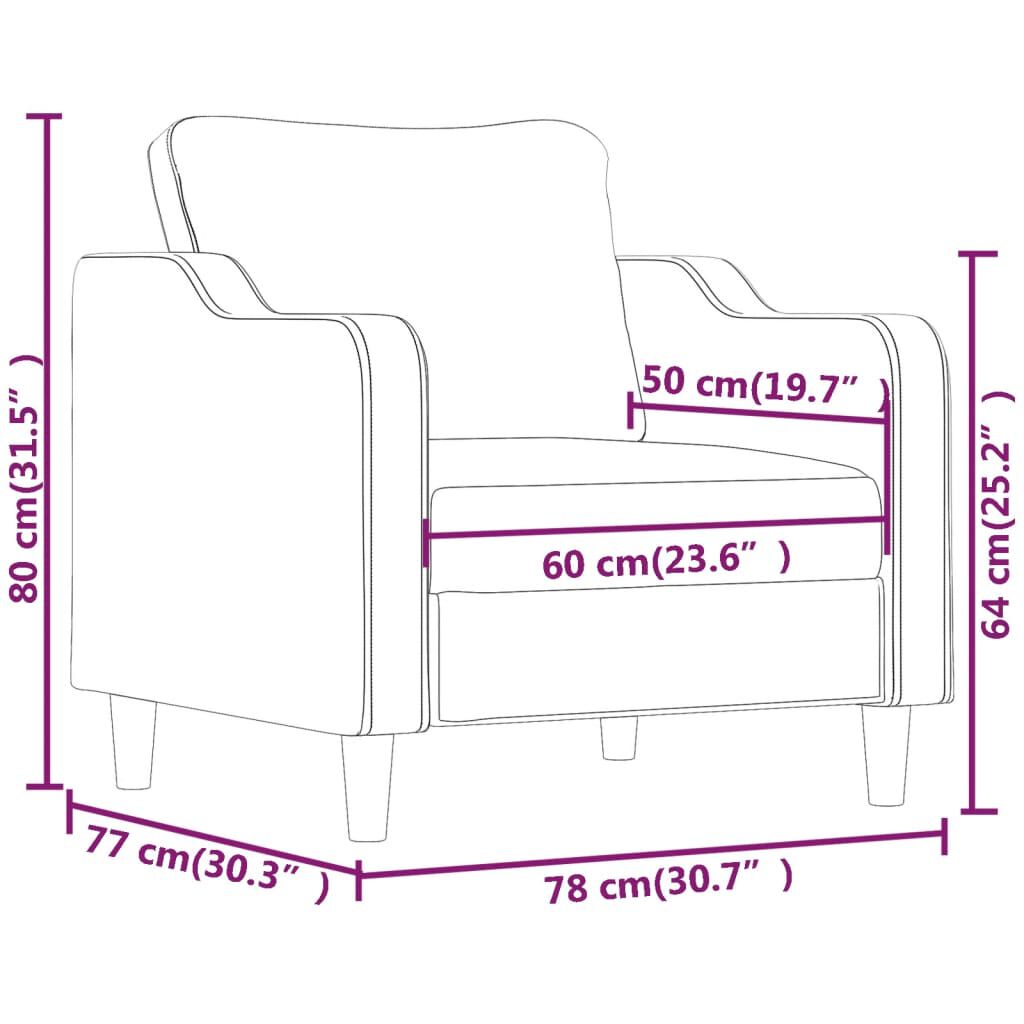 vidaXL Sofa Chair Black 60 cm Fabric