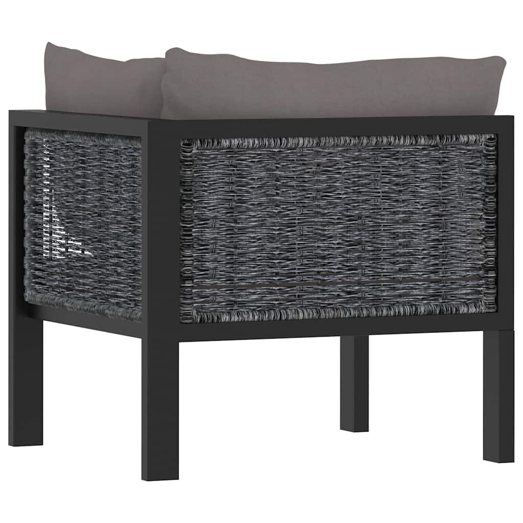 vidaXL Sectional Corner Sofa with Left Armrest Poly Rattan Anthracite