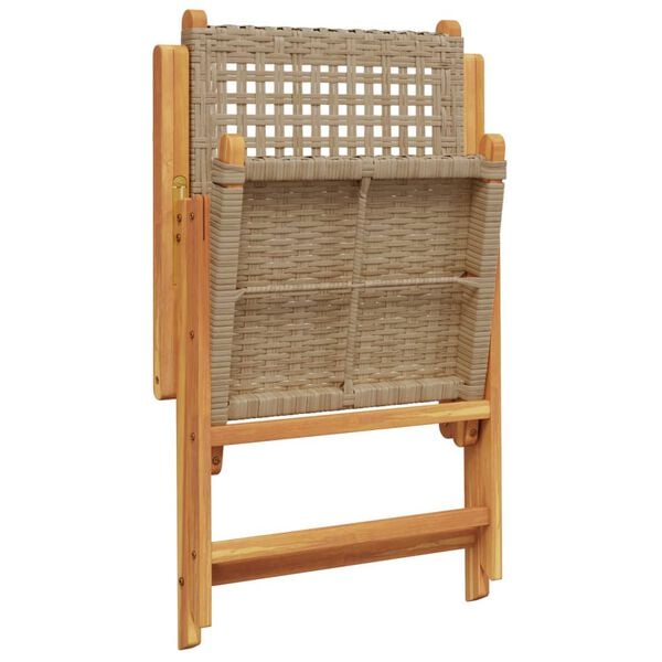 vidaXL Garden Chairs 2 pcs Beige Solid Wood Acacia and Poly Rattan