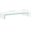 vidaXL TV Stand/Monitor Riser Glass Clear 100x30x13 cm