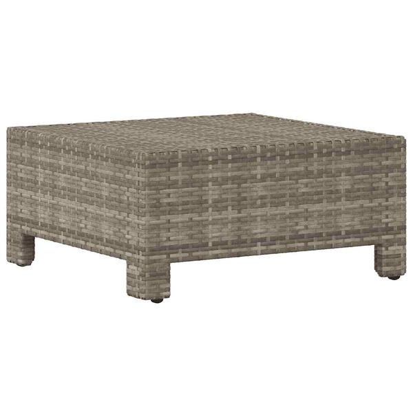 vidaXL Garden Footrest with Cushion Grey Poly Rattan