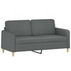 vidaXL 3 Piece Sofa Set with Cushions Dark Grey Fabric