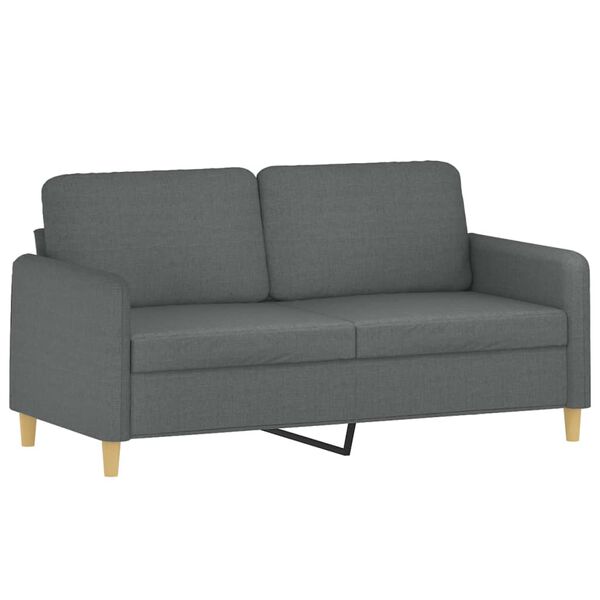 vidaXL 3 Piece Sofa Set with Cushions Dark Grey Fabric