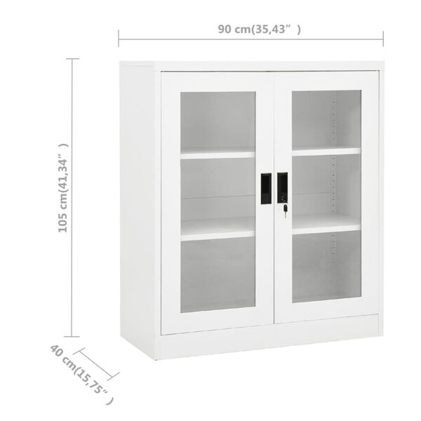 vidaXL Office Cabinet White 90x40x105 cm Steel