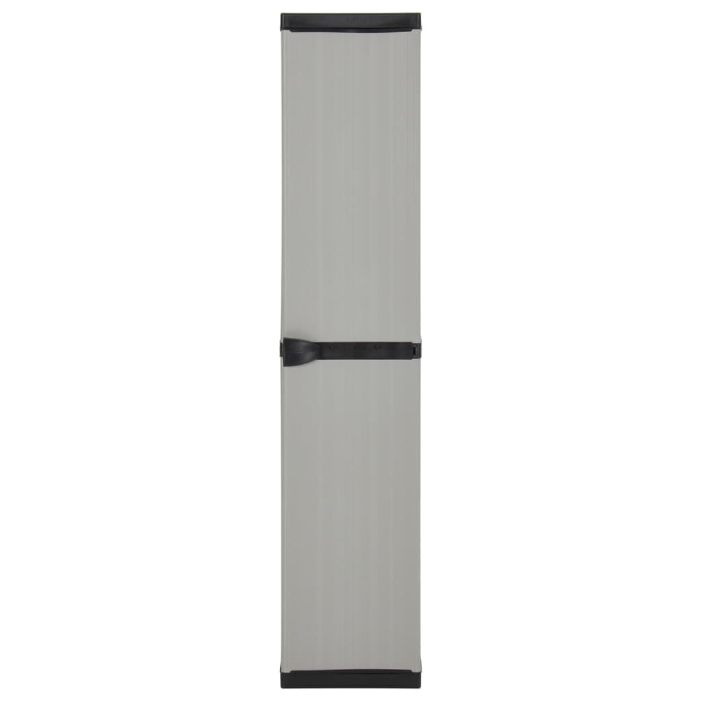 vidaXL Garden Storage Cabinet with 3 Shelves Grey & Black 34x40x168 cm