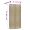 vidaXL Shoe Cabinet Sonoma Oak 80x35.5x180 cm Engineered Wood