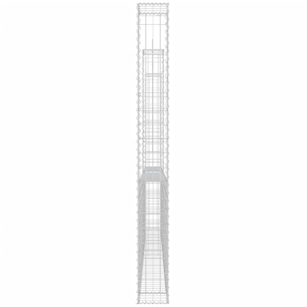 vidaXL U-shape Gabion Basket with 3 Posts Iron 260x20x200 cm