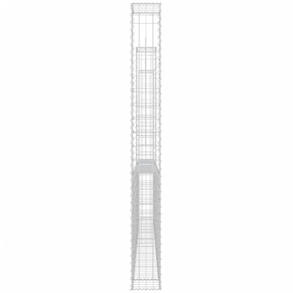 vidaXL U-shape Gabion Basket with 3 Posts Iron 260x20x200 cm