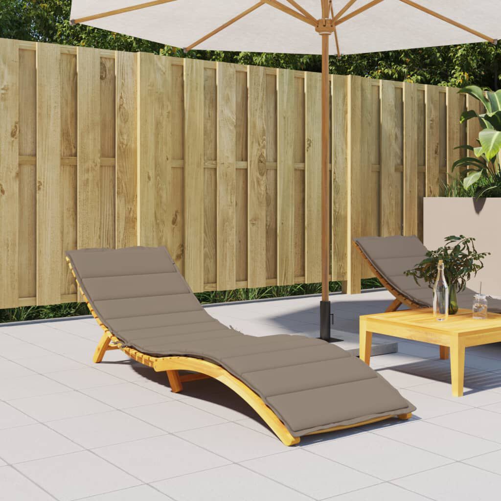 vidaXL Sun Lounger Cushion Taupe 200x60x3cm Oxford Fabric