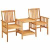 vidaXL Garden Chairs with Tea Table and Cushions Solid Acacia Wood