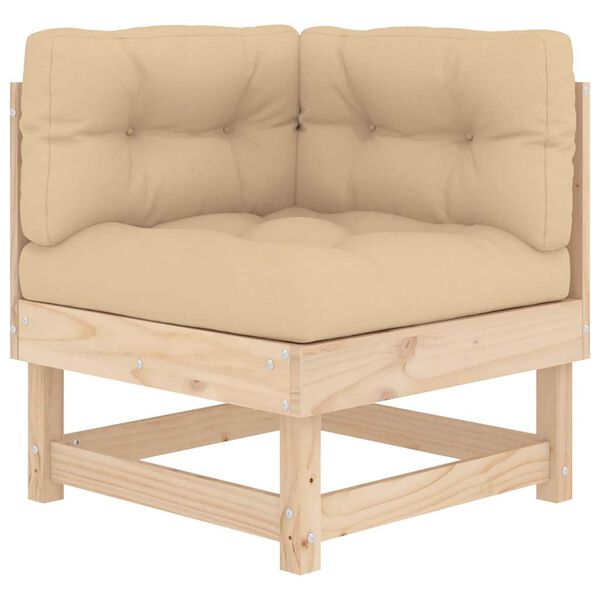 vidaXL Corner Sofas with Cushions 2 pcs Solid Wood Pine