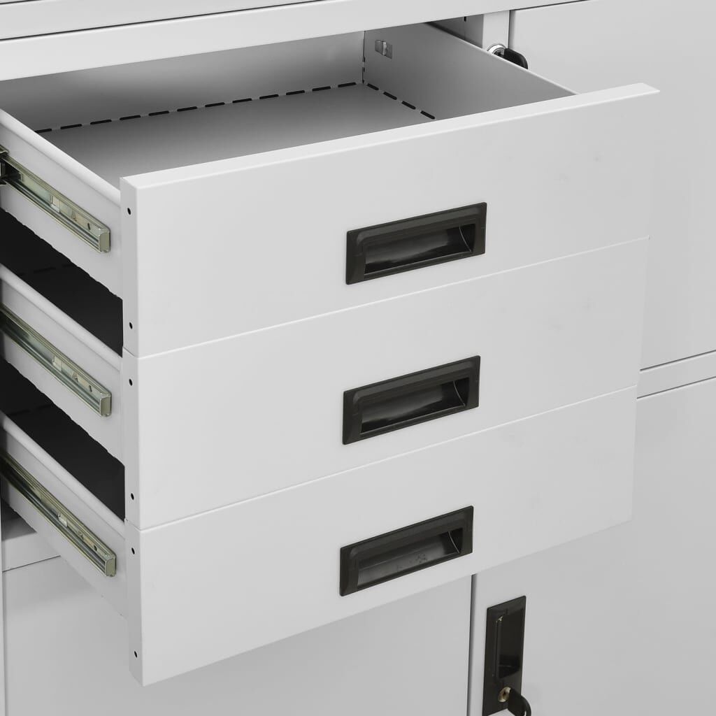 vidaXL Office Cabinet Light Grey 90x40x180 cm Steel