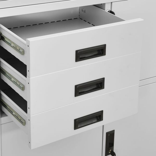 vidaXL Office Cabinet Light Grey 90x40x180 cm Steel
