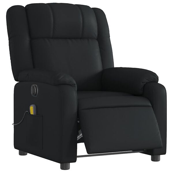 vidaXL Electric Massage Recliner Chair Black Faux Leather