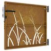 vidaXL Garden Gate 85x75 cm Corten Steel Grass Design