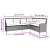 vidaXL Garden Sofa with Cushions L-Shaped Brown Poly Rattan