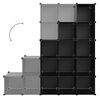 vidaXL Storage Cube Organiser with 15 Cubes Black PP
