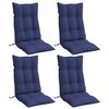 vidaXL Highback Chair Cushions 4 pcs Navy Blue Oxford Fabric
