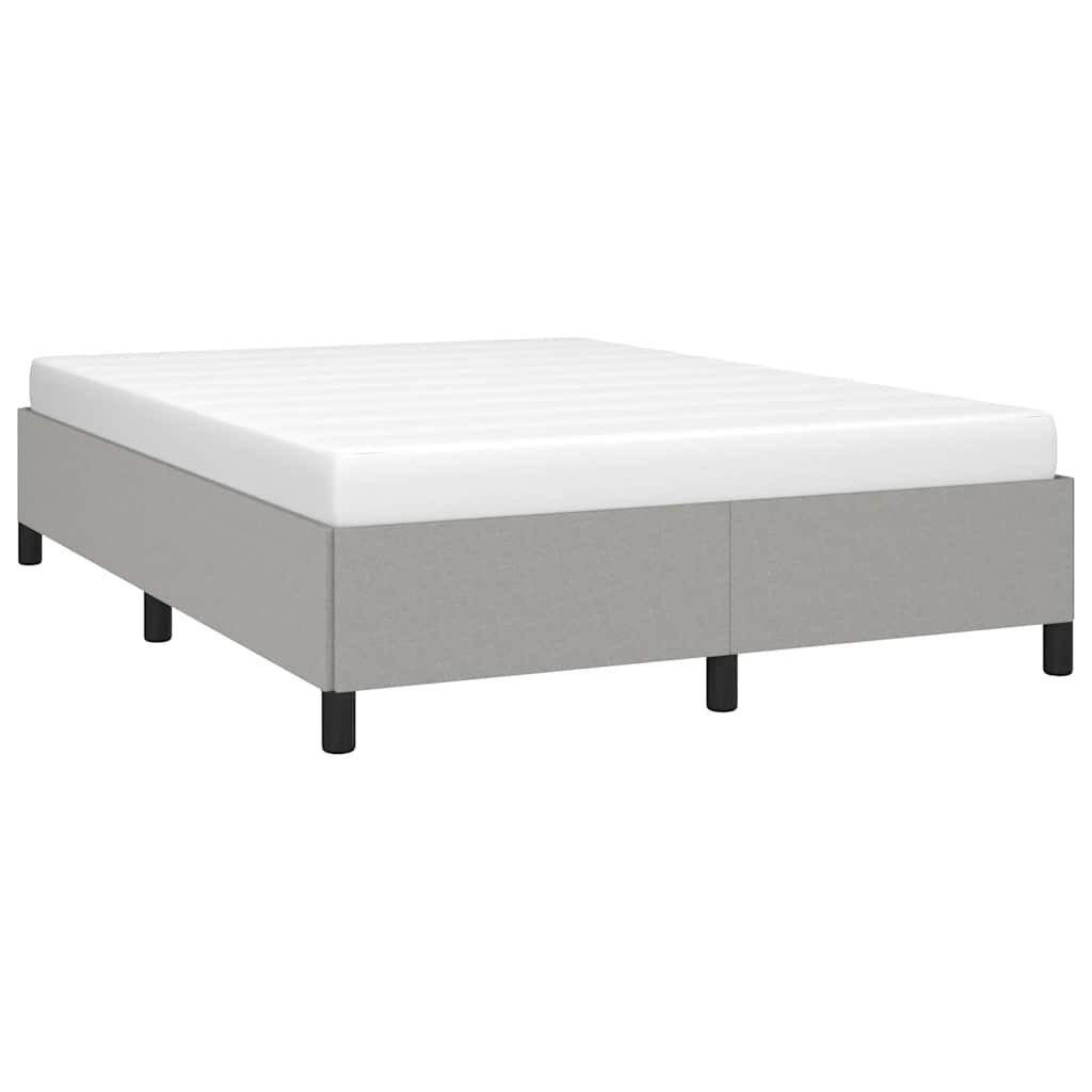 vidaXL Bed Frame without Mattress Light Grey 137x190 cm Full Fabric