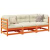 vidaXL 3 Piece Garden Sofa Set Wax Brown Solid Wood Pine