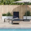 vidaXL Sun Lounger Grey and Navy Blue 55 x 200 x 92 cm Poly Rattan