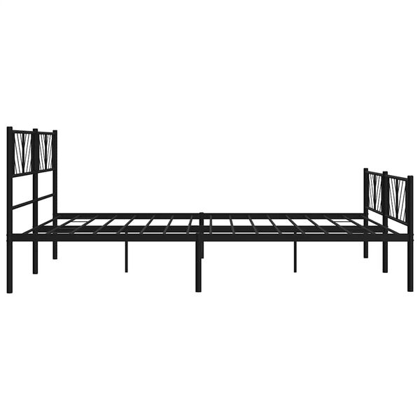 vidaXL Metal Bed Frame without Mattress with Footboard Black 193x203cm