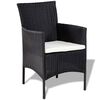 vidaXL Garden Sofa Set 7 Pieces Poly Rattan Black and Cream White